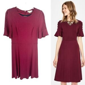 Boden Alexis Jersey Dress Size‎ 8 Burgundy Wine